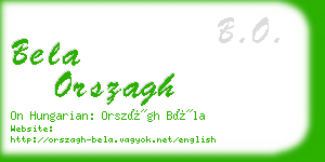 bela orszagh business card